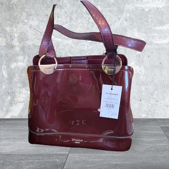 DUNE London Berry Patent Medium Bag BNWT - Picture 2 of 13